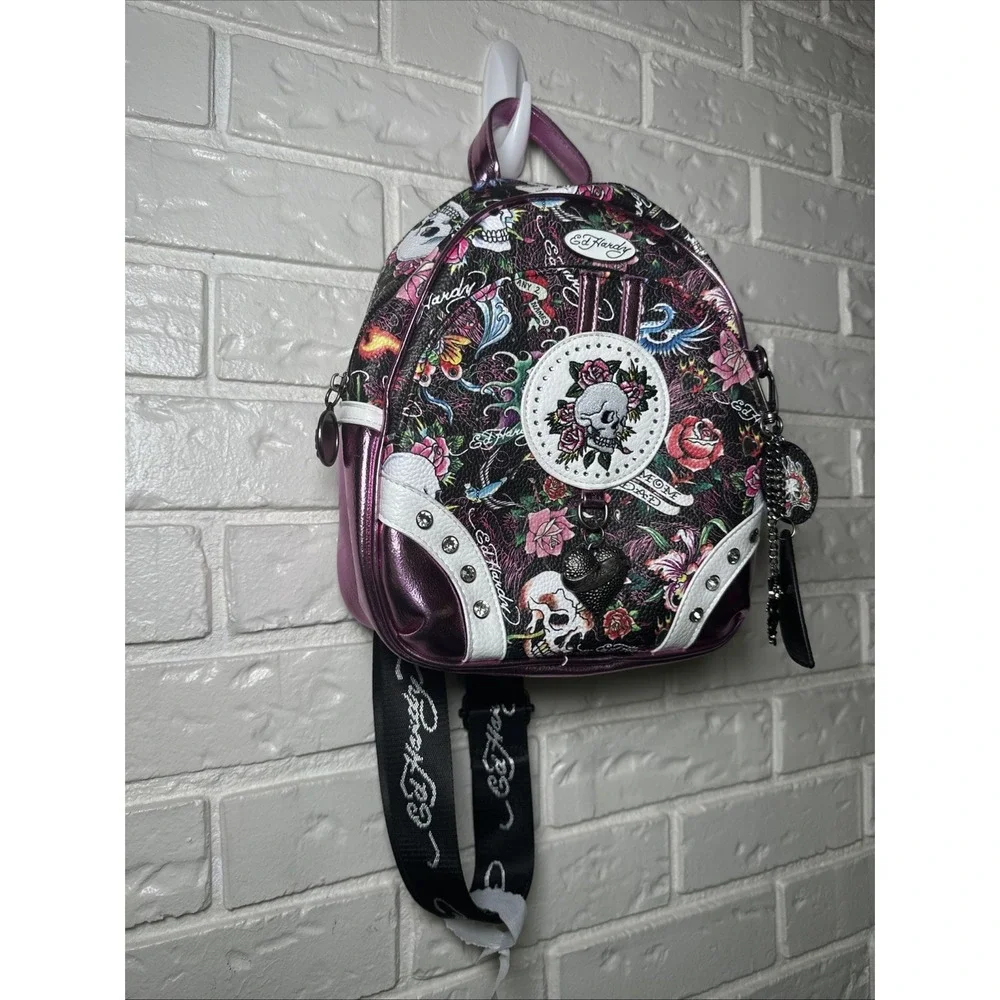 Ed Hardy, Hardy Icon-Skull Gem Collection. Multicolor Floral Print NWT